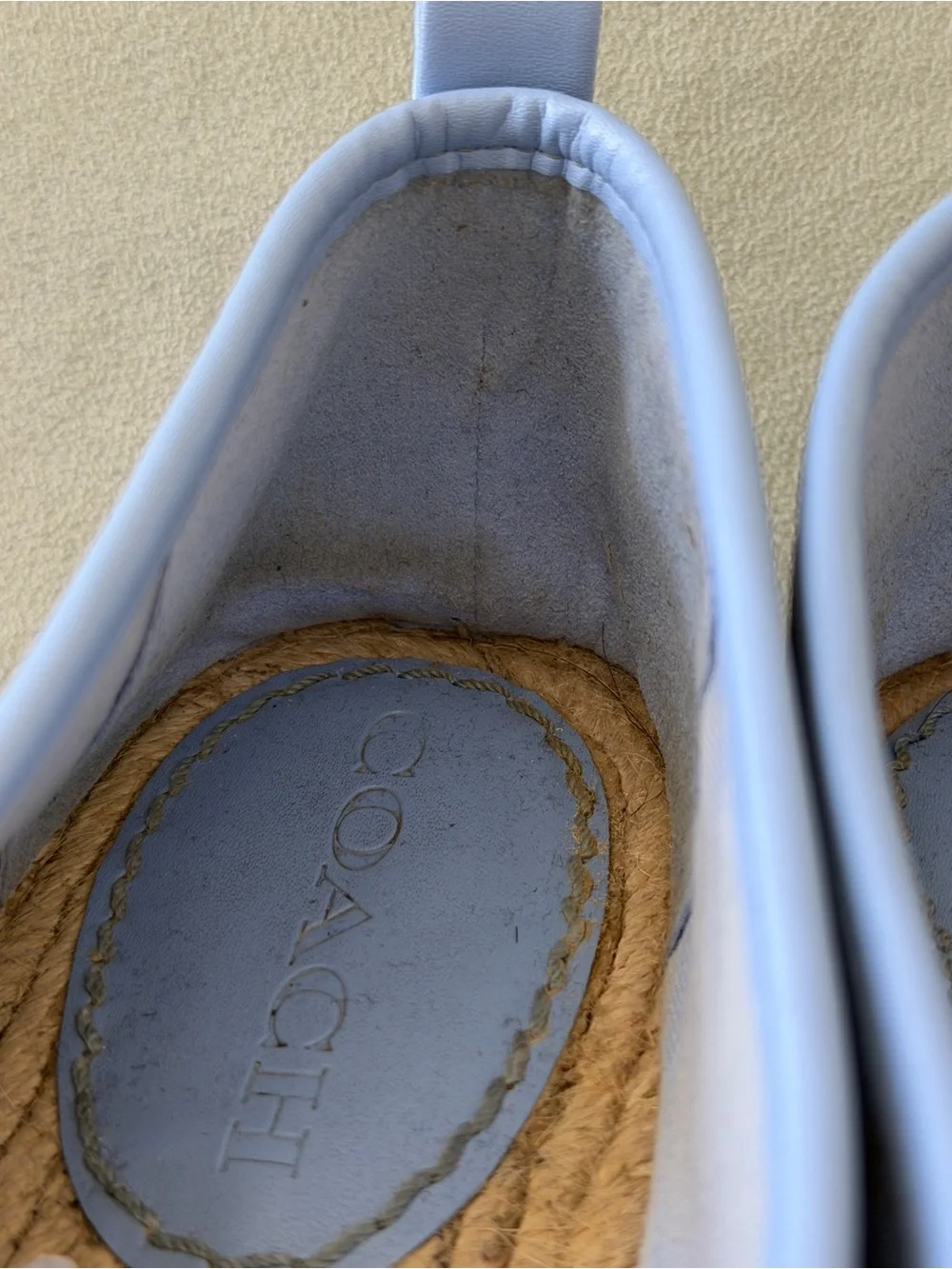 Coach Women's Carson Signature Jacquard Espadrille Loafers Lather Blue Size 11B